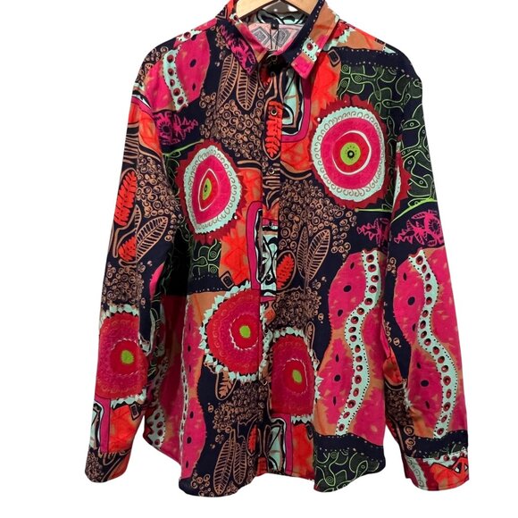 Luc Matton Men's Art Deco Print Shirt, NWT, L - Picture 1 of 9